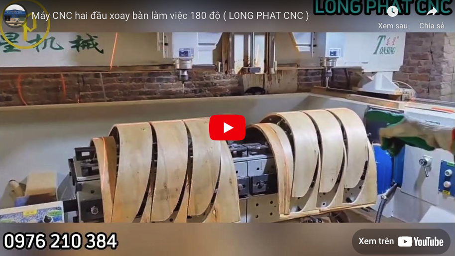 Video: Máy Cnc Hai Đầu Xoay Bàn Làm Việc 180 Độ
