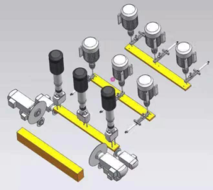 Máy cắt khoan và cấy ốc hai bên (3 trục)
